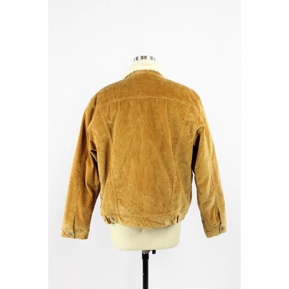 Aritzia DENIM FORUM Ella Brown Cotton Corduroy Shearling Lined Jacket, Size L - Picture 3 of 15